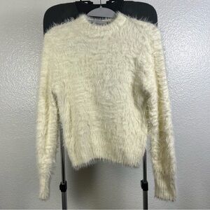 Future Collective Women’s Cozy Cream Fuzzy Sweater Size XXS